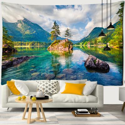 Naturalny gobelin ścienny wiszący na ścianie Piękny boho druk roślinny Poliester Sypialnia Dekoracja ścienna Tło Tkanina