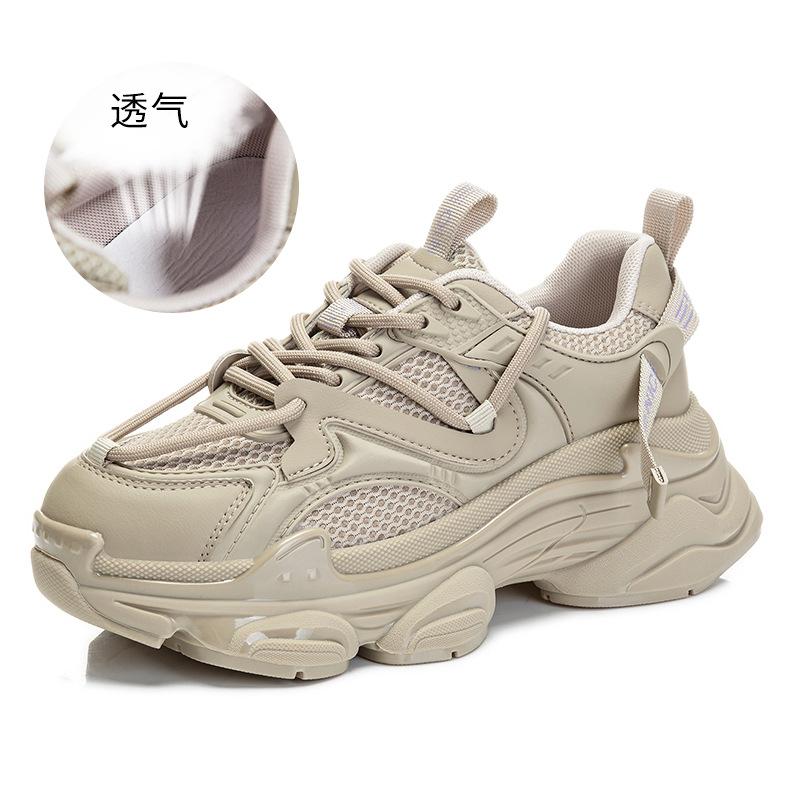 Popcorn cover shell bottom leather dad shoes women's 2025 spring new women's sports shoes women's casual versatile shoes