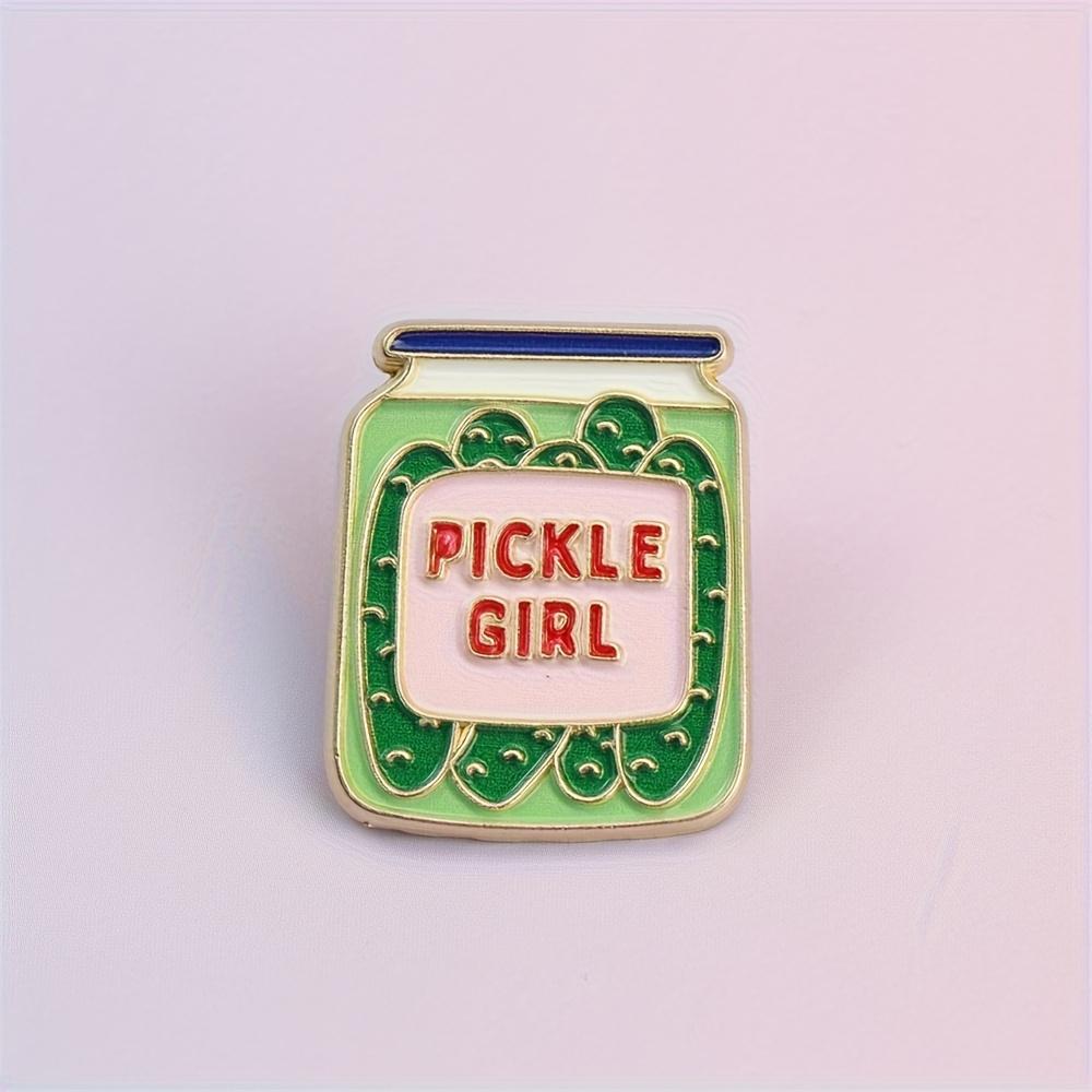 Copper Buckle - Pickle Design with Floral Border, Durable Metal Accessories, Suitable for Bags, Jackets, Hats - Perfect Gift for Friends, Casual Cartoon