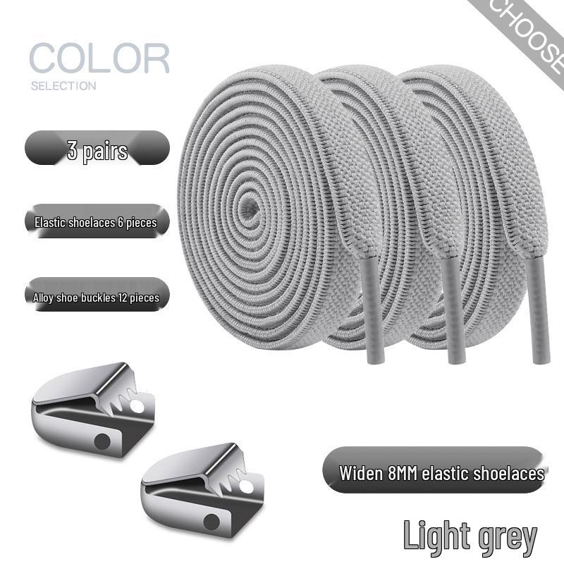 Elastic No-Tie Shoelace Buckle - White Flat for Men, Women, Kids