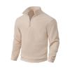 Men Half Zip Stand Collar Solid Color Long Sleeve Pullover Casual Sweatshirt Outdoor Outerwear
