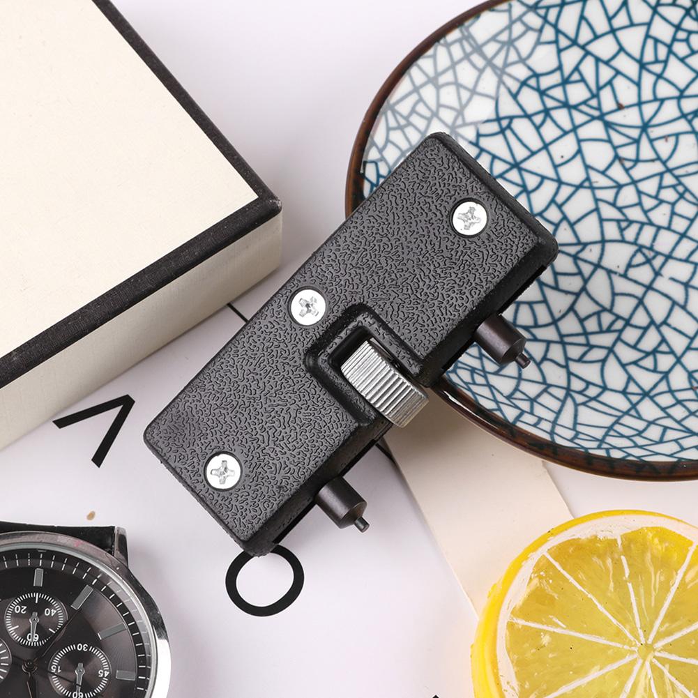 Adjustable Watch Back Case Opener Cover Remover Wristwatch Repair Tool (Black)