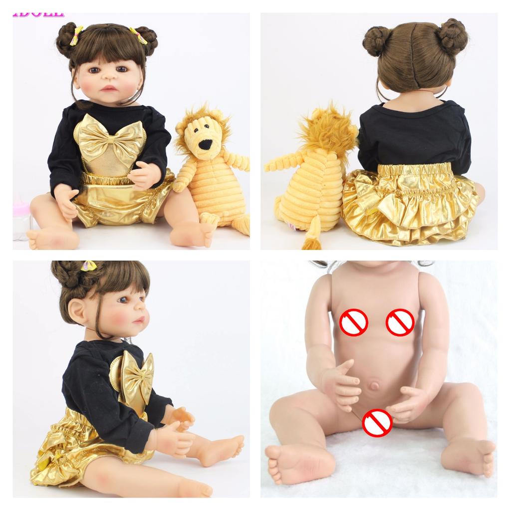 BZDOLL 55cm pełna silikonowa lalka Bebe Reborn realistyczne miękkie winylowe księżniczka jednorożec dzieci dziewczyna zabawka do kąpieli prezent urodzinowy dla dzieci