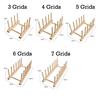 Wooden Plate Storage Rack Pot Lid Holder Multifunction Storage Shelf for Cups Cutting Board Book Display Rack Kitchen Organizer