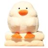 Cartoon Duck Warm Hand Pillow With Flannel Blanket For Office Napping And Travel Comfort