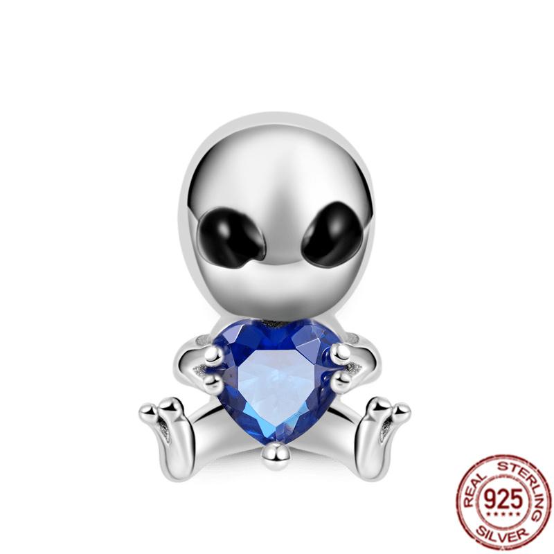 Het försäljning S925 Sterlingsilver Pojke- Flicka-Tonåring & Prinsesskrona Prins Hängberlock Smycken Pärlor Passar Original Armband