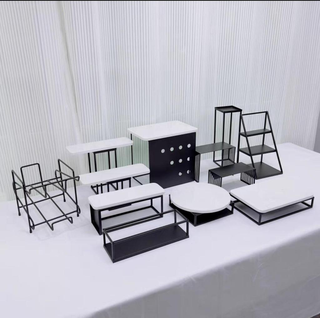 Silver Dessert Display Stand for Corporate Coffee Break and Afternoon Tea