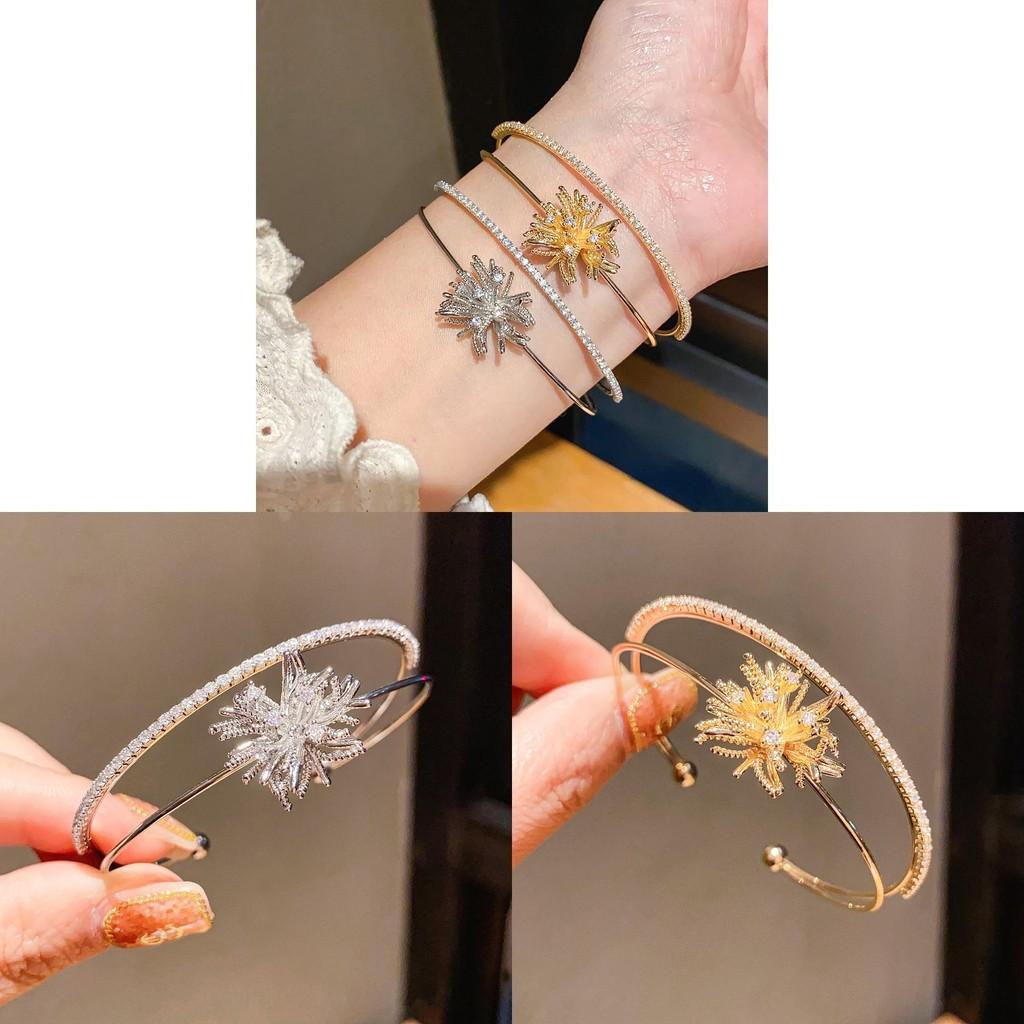 Copper Zircon Flower Pendant Bracelet For Ladies Fashion Casual Or Office Wear Jewelry
