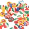 50 Pottery Beads Charms Craft Round Sliced Letter with Hole for Jewelry Making