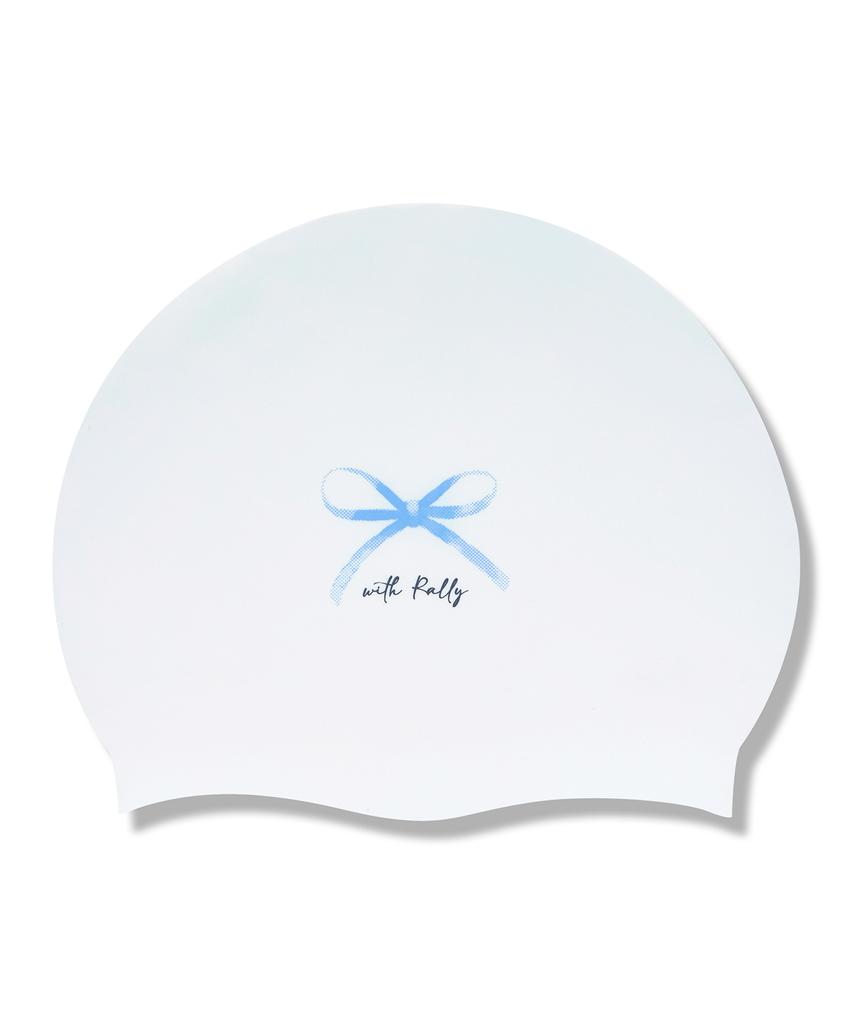 Laelliseupocheu [Qruc301 Blu] Color Ribbon Silicone Swim Cap Blue