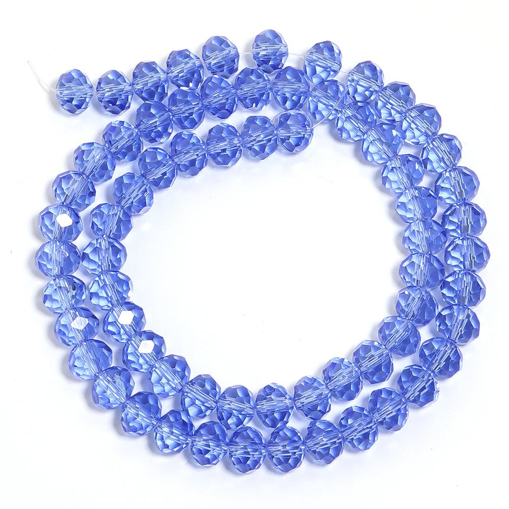 3/4/6/8/10mm Faceted Crystal Beads Transparent Blue Glass Loose Spacer Bead For Jewelry Making DIY Necklace Bracelet Accessories