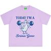Im A Serious Goose Today Vintage Funny Goose Lifting Weights Print Tshirt Unisex Unisex Fashion Loose Casual Cotton Tshirts Tops