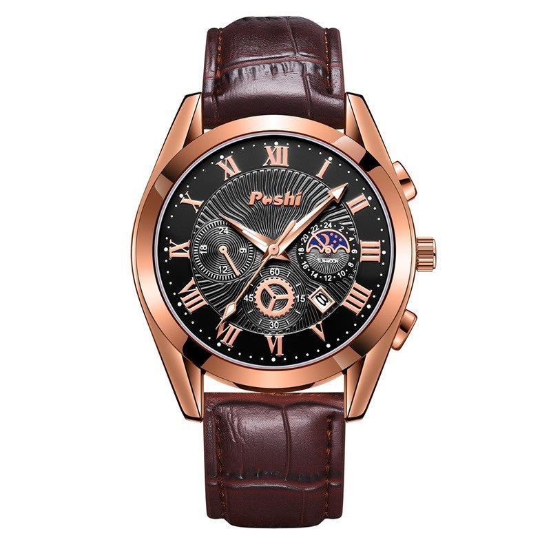 POSHI Business Watch Middle School Waterproof Sports Electronic Watch Luminous Simple Fashion Men's Watch Quartz Watch