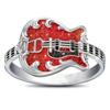 Jewelry Red Oil Drip Craft Guitar Ring New Ring Item