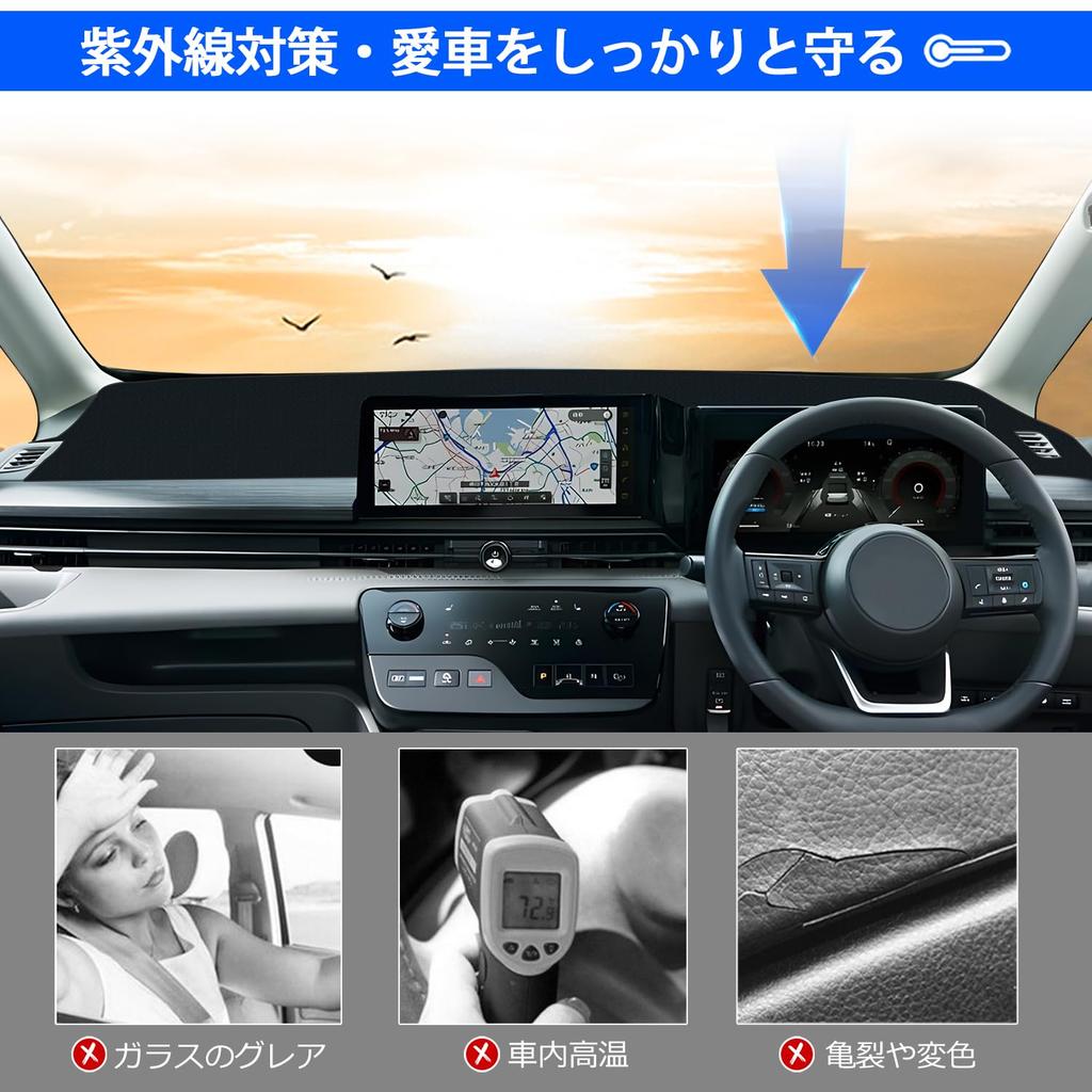 CARVANTA Nissan Compatible Dashboard Mat for the New Serena C28 Vehicles Without Dashboard Cover December 2022 Specific Sun Reduces and Prevents Car 1