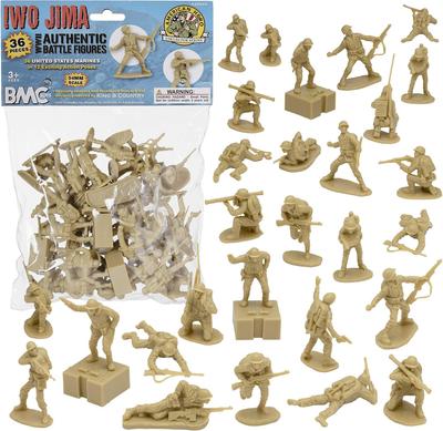 Bmc Ww2 Iwo Jima Námořní pěchota USA Plastoví vojáčci   36 Amerických vojenských postav Béžová 40045 Béžová