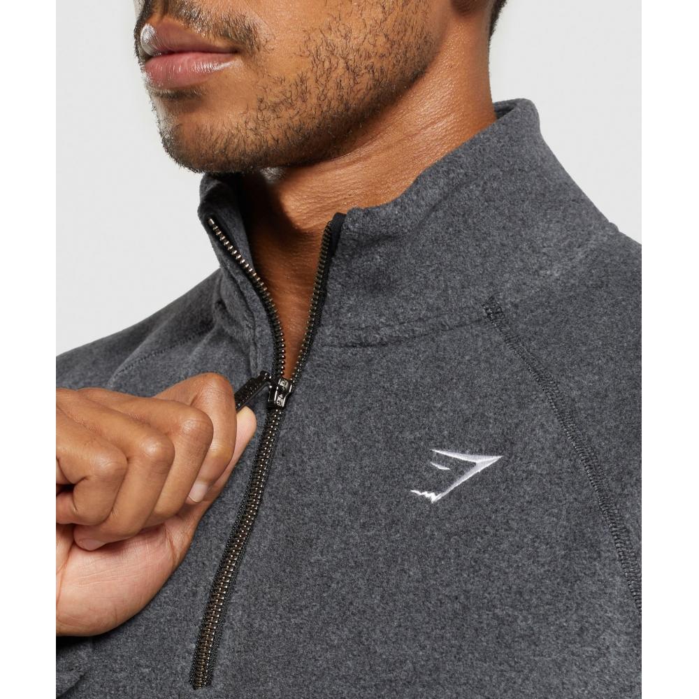 Gymshark Fleece 1 4 Zip Black Graphite Grey A7a5d Bb29