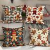 Christmas Cushion Cover Christmas Tree Elk Cushion Cover Polyester Printed Cushion Cover