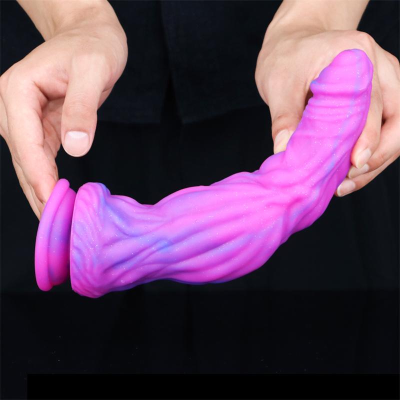Color Silicone Dildo Liquid Multi-layer Color Transparent Crystal Simulation Penis Adult Products