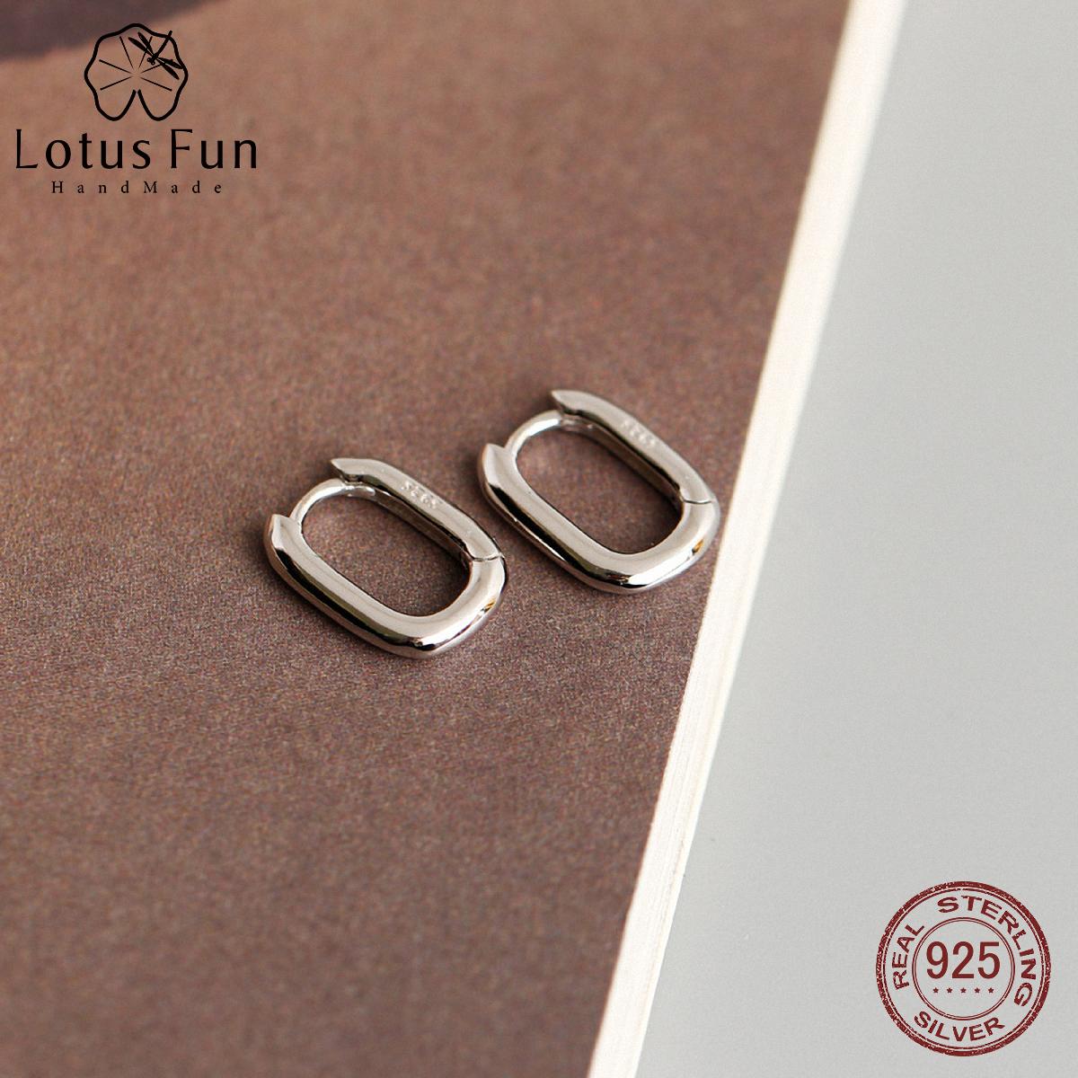 

Серьги-кольца Lotus Fun Miimalist, геометрические овальные серьги, женские ювелирные украшения