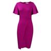 Women's Round Neck Flutter Short Sleeve Midi Dress Slim High Waist Solid Split Pencil Dress Polyester Spandex Elegant Office Bodycon Dress