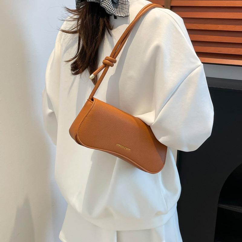 New solid color shoulder armpit bag retro fashion small square bag simple high-end versatile messenger bag women