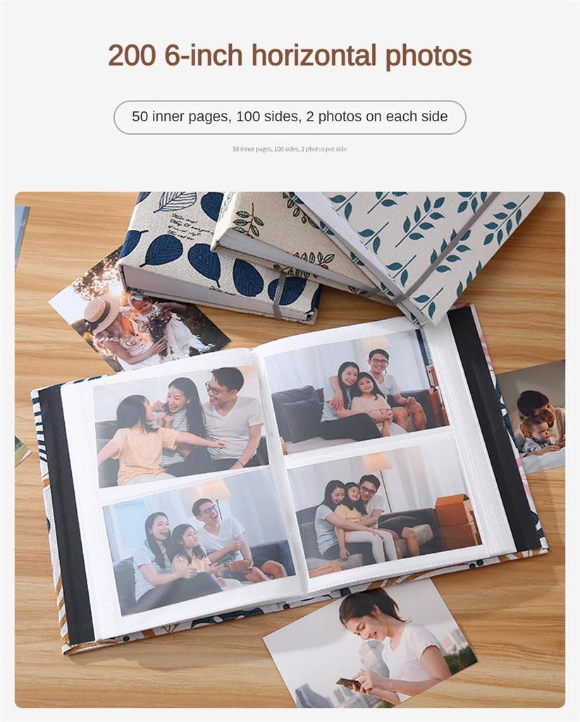 6 Inch 200 Pocket 4x6 Photo Album 12*16 Baby Memories Mini Cinema Ticket Collect Book Family Souvenir Graduate Photo Collection