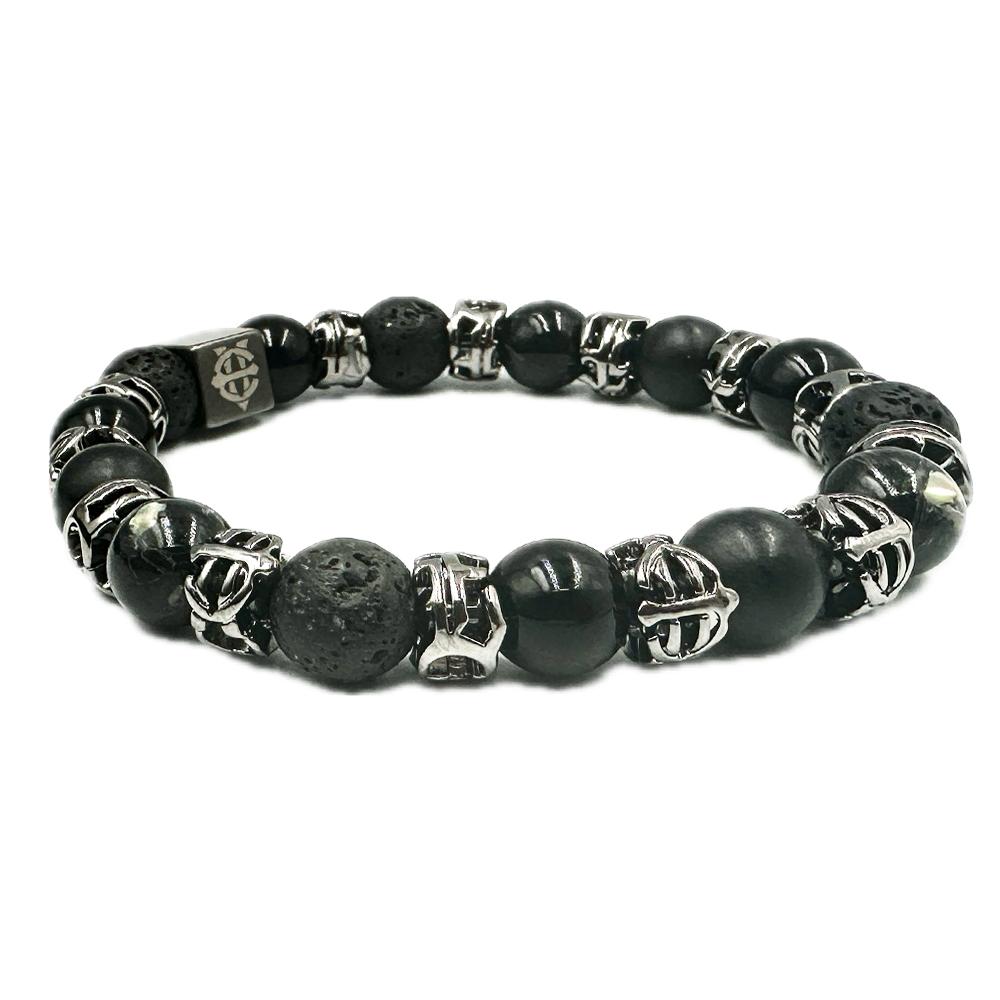 Eightvolume Ev Emblem Bead Bracelet (Black)