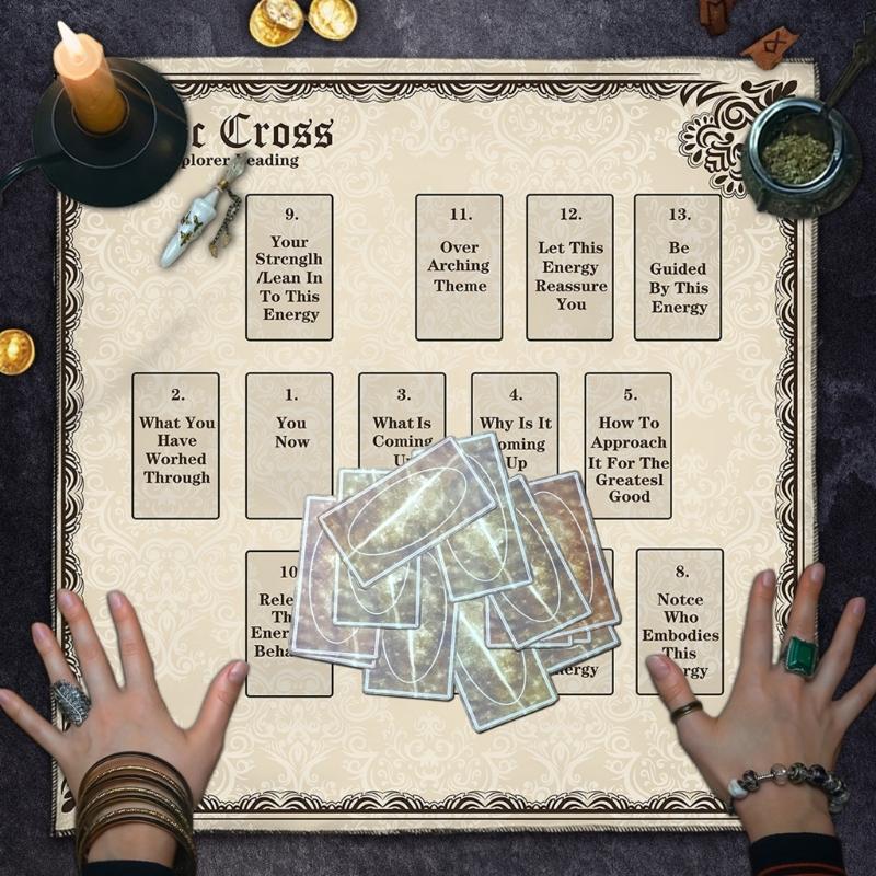 Tarots Tablecloth Constellations Pattern Astrology Altars Cloth Divinations Card Table Cloth Tapestry Witchcrafts Supply