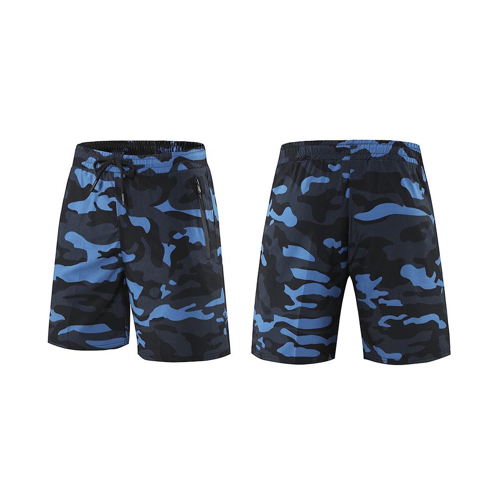 

Мужские облегающие камуфляжные дышащие летние фитнес-шорты с карманами на молнии, средней длины, с разноцветным принтом M (170-175cm)