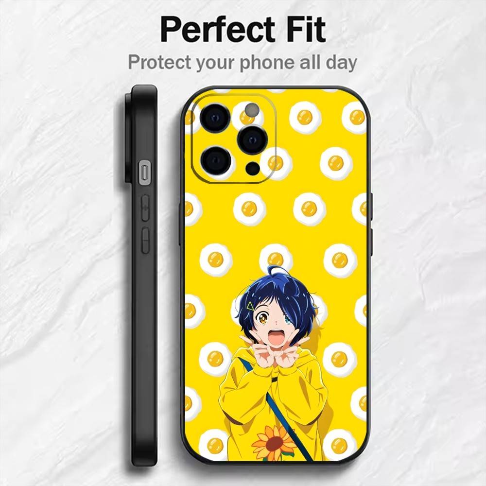 

Чехол для телефона Ai O-Ohto W-Wonder Egg Для iPhone 17, 16, 15, 14, 13, 12 Plus, Max Мягкий силиконовый Черный чехол iPhone15
