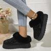 Women's Plus Size New Autumn Winter Chunky Sole Thickened Furry Snow Boots Sequin Upper