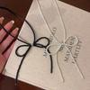 New Sweet Elegant Pearl Bow Necklace for Women Long Tassel Pendant Necklace for Women Black White Pearl Simple Jewelry Gift