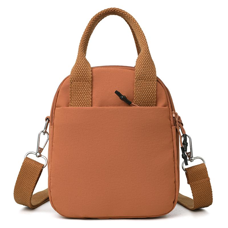 Small Square Bag Women's Travel Shoulder Bag Solid Color Crossbody Bag Water-Repellent Nylon Bag