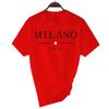 Summer Cotton Soft Tops Summer Milano Letters Print Y2k T-shirt for Man Short Sleeved Luxury Tees Clothing Loose Pure