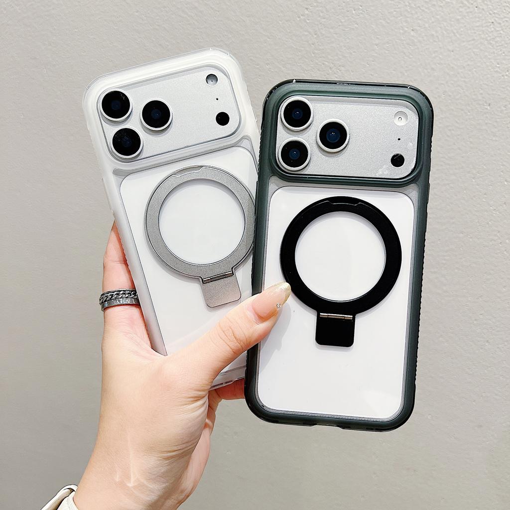 For iPhone 17 Pro Max Case Compatible with MagSafe Kickstand Clear TPU PC Phone Back Cover