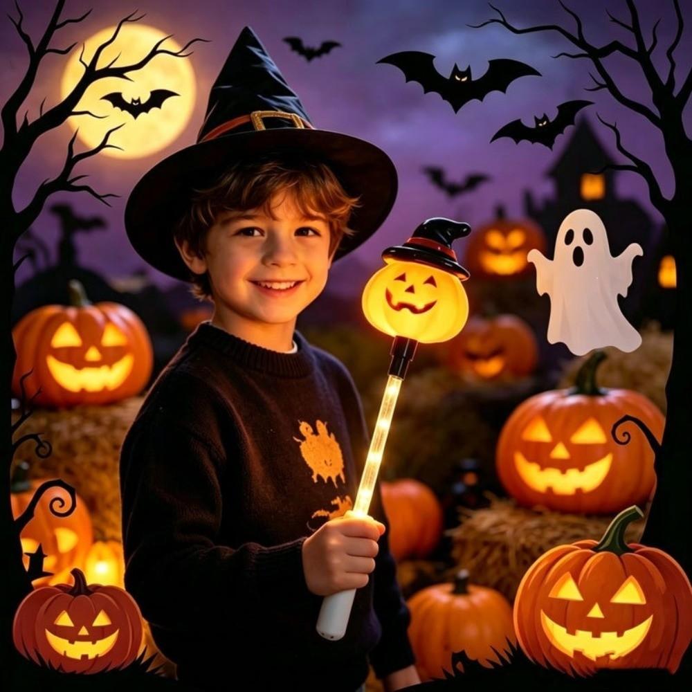 Flashing Lights Glow Stick Pumpkin Halloween Wands Halloween Party Light Up Wand Party Favors