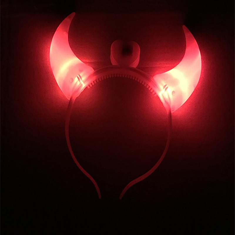 Glowing Toys Children Adults Halloween And Christmas Party Decor Led Funny Devil Horn Light Up Headband Hair Hoops Flashing Horn