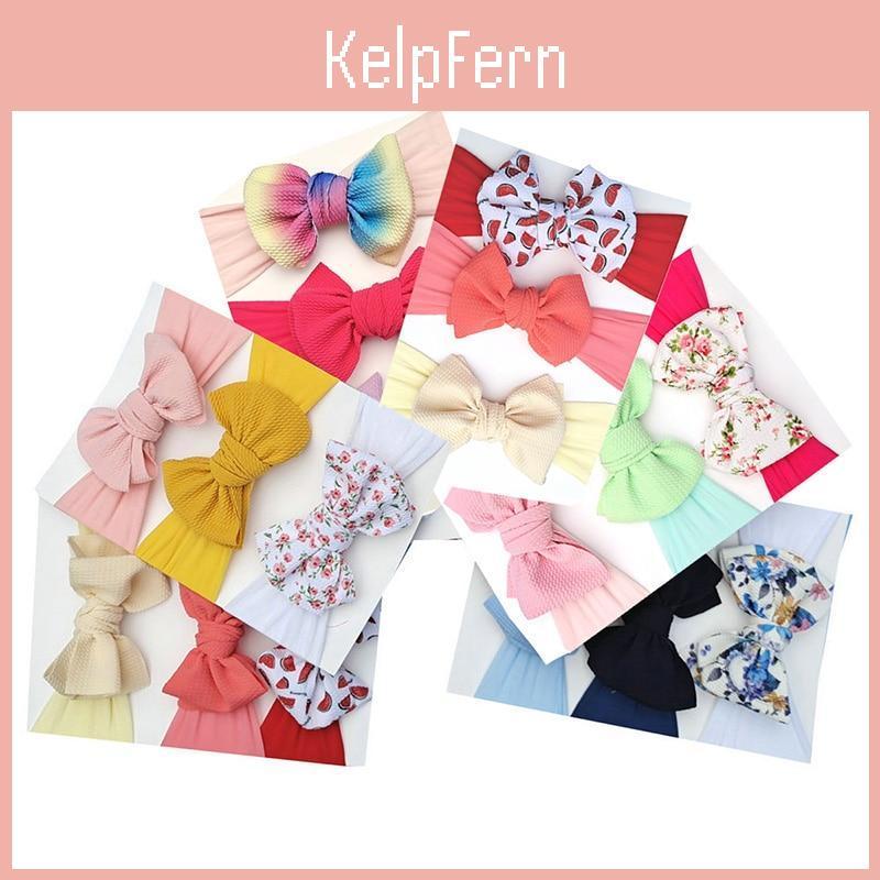 Baby 3 Headband Pcsset Girl Soft Nylon Bows Elastic Headbands Hair Bands For Kids Newborn Turban Infant Baby Hair Accessories