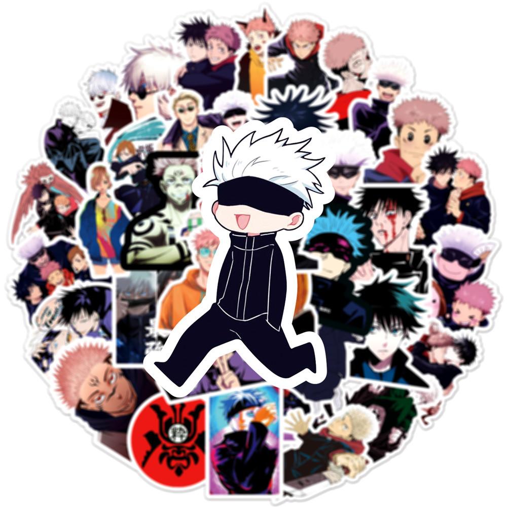 New 50Pcs Jujutsu Kaisen Anime Stickers Cool Cartoon Decals Diy Laptop Water Bottle Phone Classic Japanese Manga Sticker