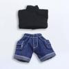 Niannyyhouse OB11 Size Obitsu Doll 11cm Body Cowboy Shorts with Vest and Pocket Cargo Pants Doll Clothes 112 BJD Doll Clothes (Short, Dark Blue)