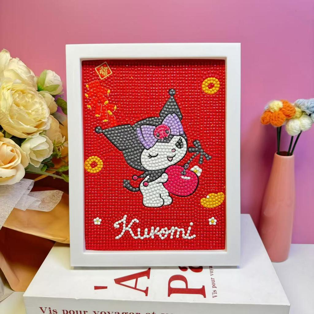 Children'S Diamond Painting Framed Handmade Diy Material Bag Sanrio Diamond Paste Painting Concentration Toy