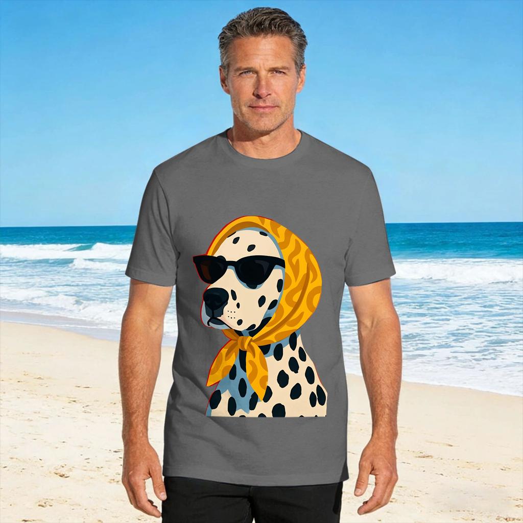 Retro Unisexs Dalmatian Print Tshirt Male Classic Tshirts Summer O Neck Harajuku Tees Printed Big Size Clothes