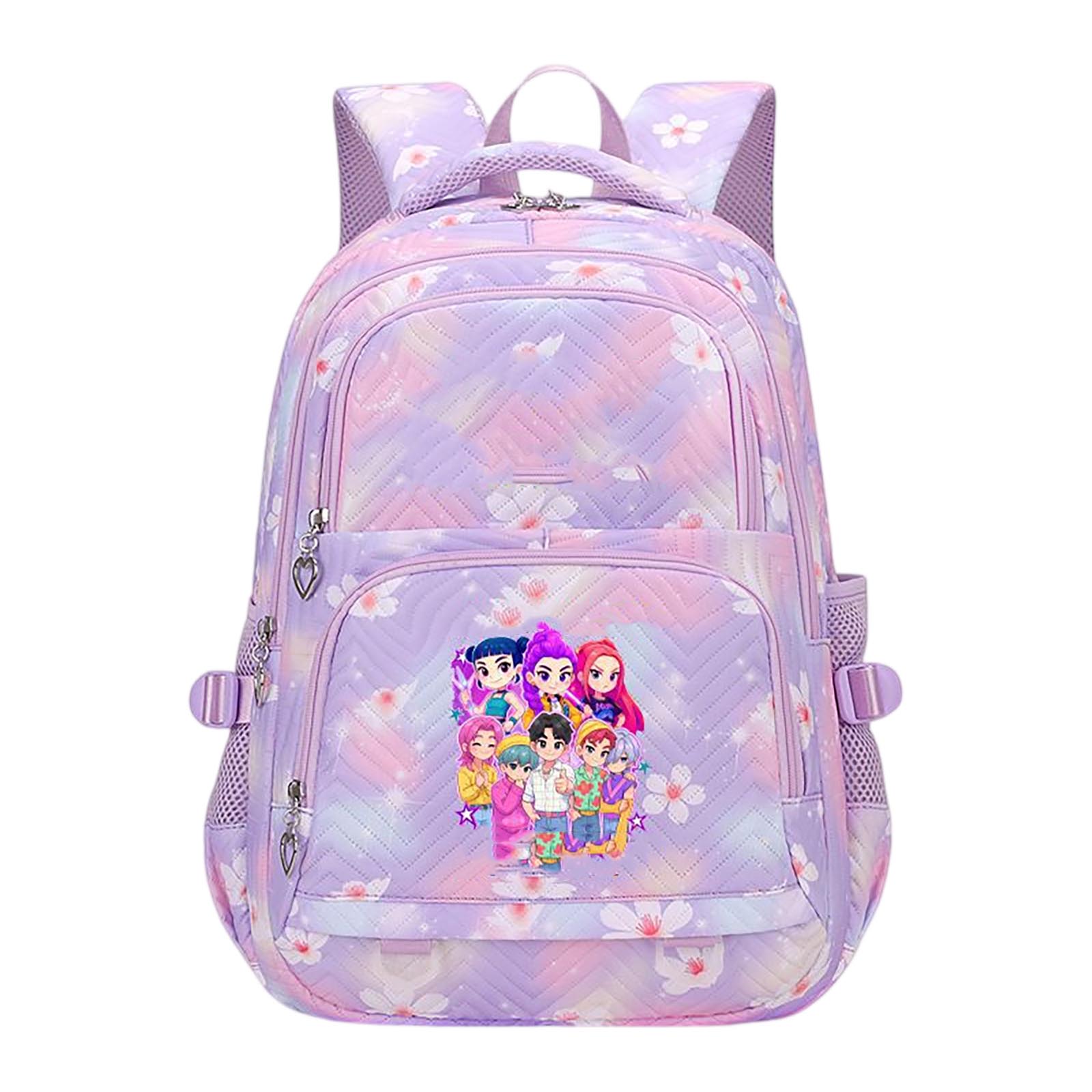 

Printed And Embossed Multi- Schoolbag For Junior And Senior High School Students, Cute And Lightweight Backpack For Girls. One Size