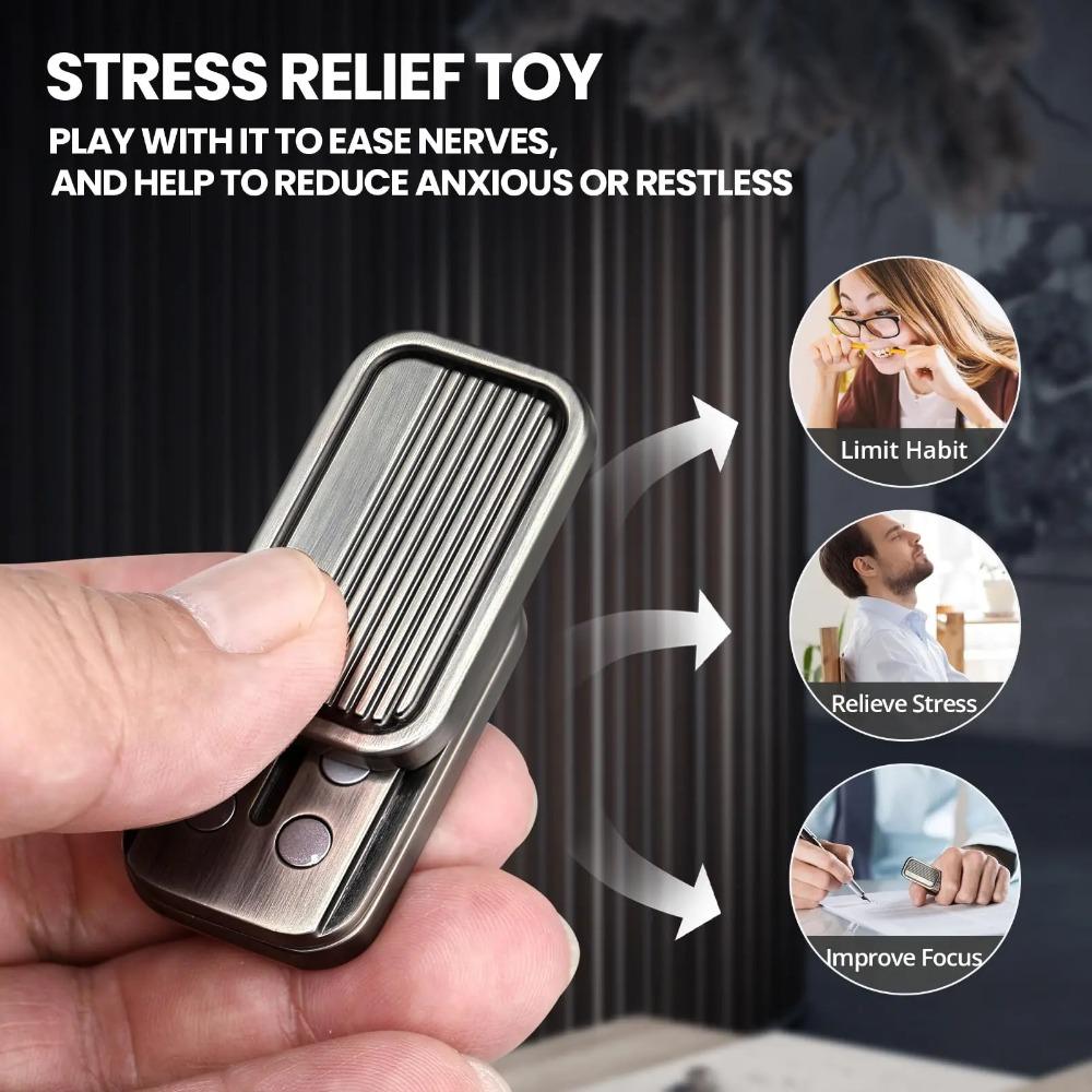 1Pcs Edc Push Card Toy Three Layer Decompression Artifact Magnetic Section Metal Fingertip Mechanical Infinite Coin Alloy