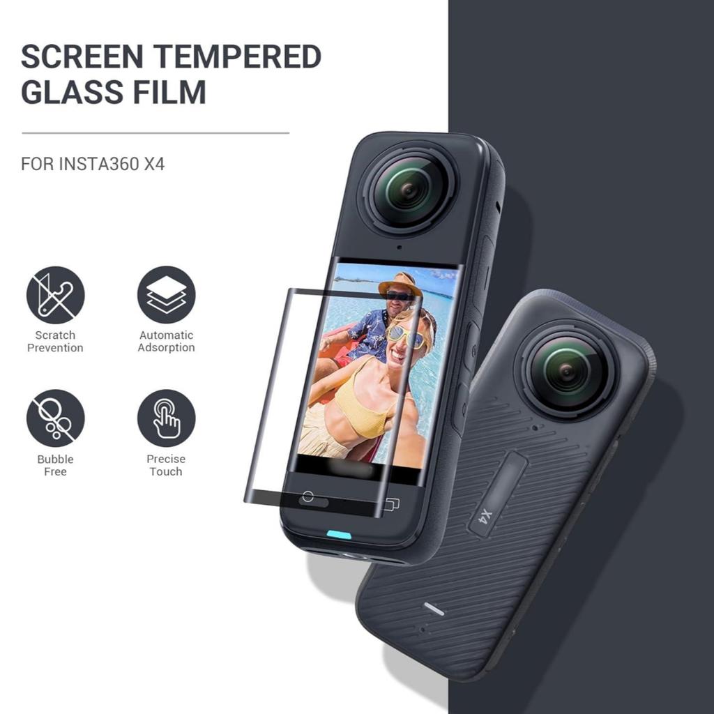 Pentru Insta360 X4 Protecție lentilă duală Protector de ecran Capac de lentilă detașabil rotativ Protejează ecran Sticlă temperată Cameră de acțiune HD