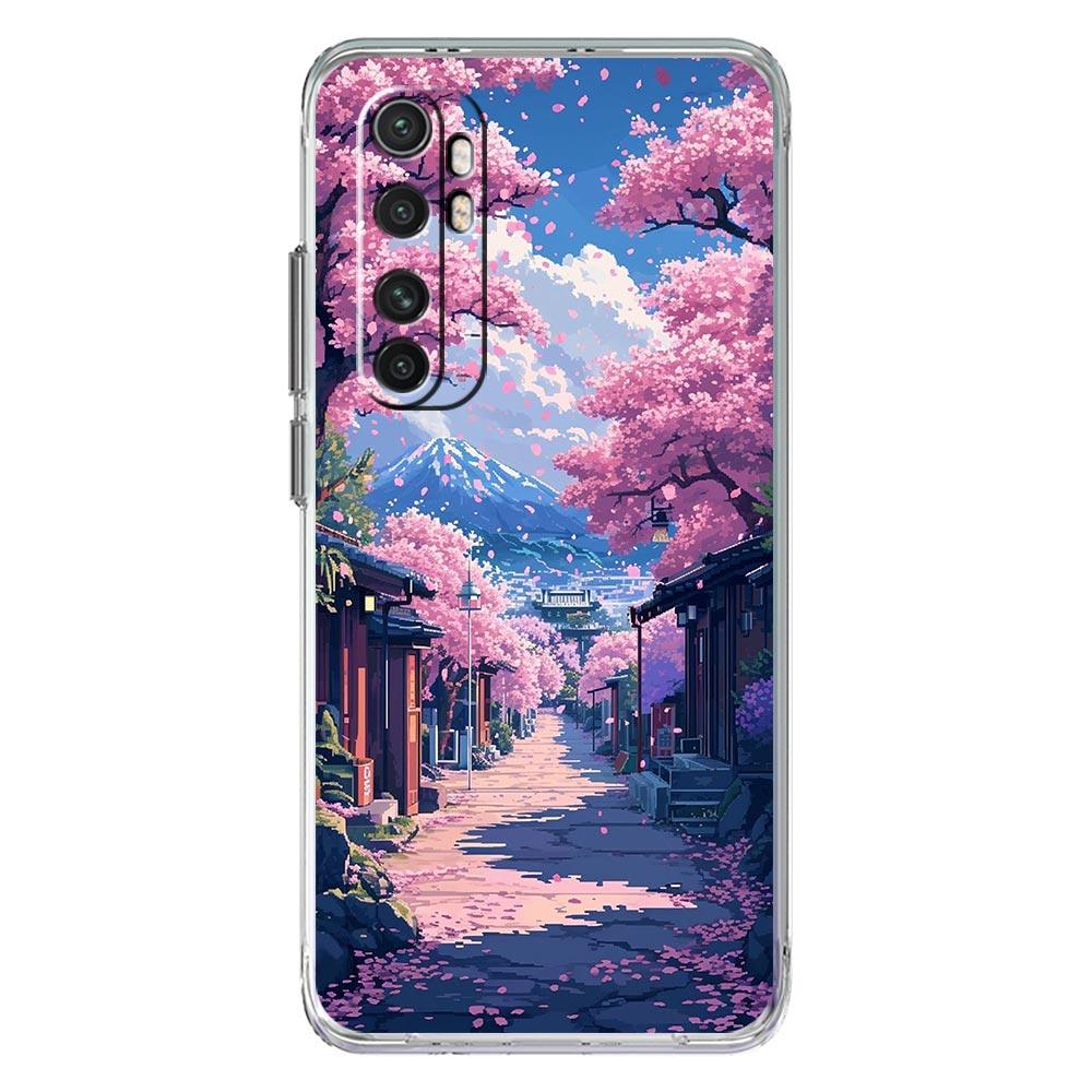 

Японский пейзаж Чехол для телефона Для Xiaomi 14 15 13 14T 13T 12T 11T Pro 12 11 Lite Poco X7 X6 X5 X3 NFC F7 Ultra F6 Прозрачная крышка Xiaomi 14T Pro
