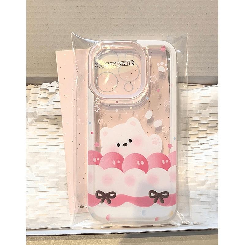 Cake cat goose suitable for Apple 16promax mobile phone case 13 14 15 space case 15pro cartoon 12 fine