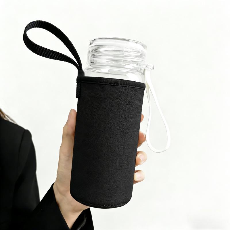 Microwave-Safe Borosilicate Glass Milk Cup with Scale - Portable and Heat-Resistant