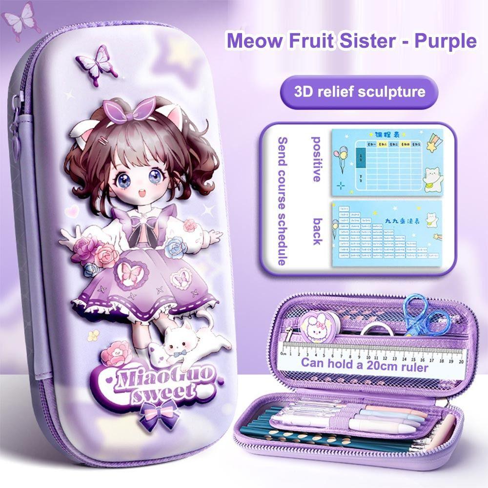 Multifuncional Capybara/Panda/Astronaut Pencil Case Large Capacity 3D Pen Box Waterproof Stationery Organizer Gift